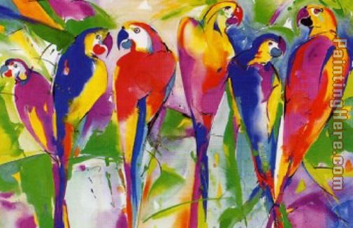 Parrot Family painting - Alfred Gockel Parrot Family art painting